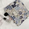 Sacs de cosmétique Fleurs Sac de maquillage imprimé toile lavage de grande capacité pour femmes