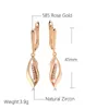 Charm New 585 Rose Gold Color Long Drop Earrings for Women Geometric Zircon Earrings Vintage Bride Wedding Fashion Fine Jewelry G230225