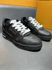 New men's casual shoes Solid color lace up leather embossed sports shoes