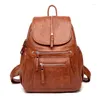 Bolsas escolares de alta qualidade feminino de couro mochilas vintage saco de ombro feminino viagens femininas bagpack mochila para meninas sac a doss