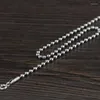 Kedjor 3mm kulkedjor halsband 925 silver 45 cm till 80 cm original S925 thailändsk halsband för smycken som gör vintagechains