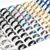 Cluster Rings Wholesale 20/30/36/50/100Pcs/lot 6MM Fashion Simple Stainless Steel Smooth For Women Men Mix Color Party Gifts JewelryCluster