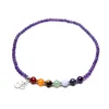 Bedelarmbanden 5a natuursteen paarse amethist dubbele wrap voor vrouwen 7 chakra's yoga om reiki genezingspols sieraden 4 mm kralen