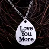 Pendentif Colliers Love You More Collier Cadeau Saint Valentin Pour Couple Amoureux En Forme De Goutte D'eau Exquis Bijoux Accessoires