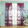 Rideau 100cmx250cm Fleur Burn-Out Rideaux Pour Salon Fenêtre Drapé Panneau Sheer Scarf Valances 4 Couleurs Room Home Decor D25