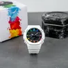 Original Shock Watch Digital Sport Quartz 2100 Unisex Watch White Rainbow Oak Series Löstagbar och montering av vattentät dial210e