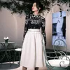 Women's Sweaters Castle Sweater Long-sleeved Top Round Neck Pullover Small Fragrance Big Swing Half Skirt Fashion Suit