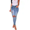 Jeans pour femmes 2023 Femmes Denim Déchiré Détruit Slouchy Taille Haute Boyfriend En détresse Slim Fit Crayon Pantalon Skinny Pantalon