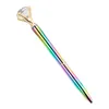 2023 Big Diamond Crystal Ballpoint Pens Rainbow Metal Gradient Pen School Office Writing Supplies Business Pen Stationery Student Gift
