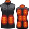 Kvinnor Vest 9 Zone Dual Switch Heat Autumn and Winter Cotton USB Infraröd elektrisk kostym Flexibel termisk 230225