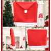 Chair Covers Christmas Cover Red White Xmas Hat Sleeve Non-woven Fabric Living Room Antimacassar Decoration Slipcover Props