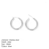 Hoop Earrings Classic Stainless Steel For Women Trendy Gold Color Small/Large Circle Ear Buckle Fashion Jewelry Accessories