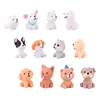 Chien Vêtements Figurines Mini Figurines De Chiot Jouets Miniatures Gâteau Jardin Enfants Animaux Animaux Topper Fée Résine Jouet Réaliste Chiens Faveurs