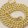 HotSale Factory Price Hip Hop Cubic Zirconia 18K Yellow Gold Plated Copper Cuban Chain Link Chain Halsband