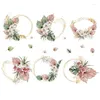 Wall Stickers Watercolor Plant Wreath Flower Home Bedroom Living Room Decoration DIY Self-adhesive Wallpaper Decor Art