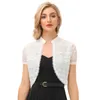 Women's Jackets Formal Women Lace Bolero Wedding Party Bridesmaid Stylish Short Sleeve Stand Collar Open Front Shrug Elegant Vintage Coats L