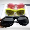 نظارة شمسية كبيرة الحجم الوردي Y2K نظارات الشمس الفاخرة مصممة العلامة التجارية الشرير رياضة ركوب الدراجات حول النظارات الشمسية النساء 2000s الرجال نظارات النظارات G230225