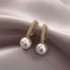 Charm French High Sense Geometric Simple Pearl Earrings For Woman Halloween Party Eve Gifts Jewelry Student Girls Elegant Accessories G230225