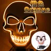 Maschera di teschio incandescente di Halloween Maschera di luce fredda EL Oggetti di scena personalizzati