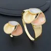Collana Orecchini Set ModemAngel Specialmente Forma Cubic Zirconia 3 Tone Copper Bracciale Bangle Ring Dress Fashion For Women