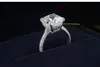 18k Moissanite Ring Vierkant Bright Cut Fashion Ringen High Carbon Diamond Rings Wedding Engagement Ring voor dames