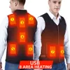 Men s Vests Winter Warm jacket Mens USB Heating vest Thermal Sleeveless Heated Jacket Electrical Women Fishing Trekking Hunting heated 230225