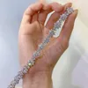 Flor Moissanite Diamond Bangle Bracelet 100% Real 925 Sterling silver Pulseras de boda para mujeres Joyería de compromiso nupcial