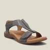 Sandálias Comemore Summer salto plano para mulheres cunhas sapatos Pu couro sólido conforto ladies praia sandalias de mujer plus size 44sandals