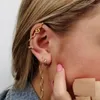 Серьги с серьгами оптовые моды женщины ювелирные украшения Pave 5a Cz wrap Snake в форме прямоугольника для ушной манжеты серьги