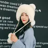 Beanies Beanie/Skull Caps Woman Autumn Winter Mink Knit Bomber Hat Thick Female Fluffy Pompom Outdoor Warm Windproof Earfap Trapper Snow