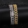 Designer Jewelry Custom Hip Hop 925 Sterling Silver 18K Gold Plated For Men Moissanite Cuban Link Bracelet