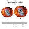 Table Cloth Round Oilproof Bibble In Fire Cover Elastic Fitted Funny Cartoon Backing Edge Tablecloth For Dining