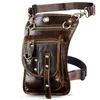 Sacs de taille Crazy Horse cuir Design hommes petit messager Mochila sac mode voyage ceinture Fanny taille Pack goutte jambe sac tablette pochette 2141 230225