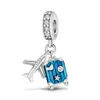 925 Sterling Silver Charm DIY Lâche Perle Bijoux Accessoires Avion Bagages Perle Poire Pendentif Pandora Mode Bijoux Suspension Livraison Gratuite