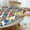 Bordduk runda blommor Orla Kiely vintage vattentät bordduk 40 "-44" täckt med elastisk kant