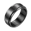 Wedding Rings Personalized Spinner Ring For Men Women Stainless Steel Rotatable Band Custom Name Date Initial Male Tail Jewelry