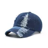 Ball Caps 202302-ZZ chic dropshippping Soft washing Perforated fashionable denim fabric street baseball hat men women leisure visors capJ230228