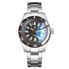 Wristwatches Tandorio 41mm Men's Watch 300m Diver AR Coating Domed Sapphire Glass PT5000 NH35 Automatic Movement Luminous Dial 316L