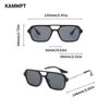 Sunglasses KAMMPT Vintage Sunglasses for Men Women Fashion New in Double-bridge Gradient Male Shades Retro Trendy UV400 Female Sun Glasses G230225