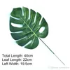 인공 몬스터라 식물 플라스틱 열대 야자수 잎 홈 정원 장식 액세서리 사진 장식 잎