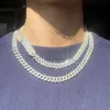 Hotsale 18k Gold Plated Single Row 10mm Width D Color Moissanite Necklace S925 Silver Cuban Link Chain Hip Hop Mens Necklace
