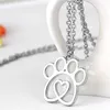 Cute Love Heart Dog Paw Designer Collana Donna Mans Argento placcato oro Ciondolo Collane sudamericane Pendenti Catena Gioielli di moda Girocolli Regalo amico