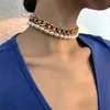 Choker 2 datorer/set vintage pärla för kvinnor män mode färgglada djärva kedja imitation clavicle halsband gåva