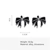 Charm Fyuan Korean Style Black Bowknot Dingle Earrings for Women Rhinestone Earrings Weddings Party Jewelry Accessories G230225