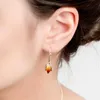 Charm JK39DI Sunset Amber örhängen Southwest Jewelry Boho Style Flower For Woman Summer Gift Bud Baltic Dingle Earring Amber 3.5*1,2 cm G230225