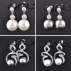 Charme LEEKER Vintage bijoux gris blanc Imitation perle boucles d'oreilles femmes boucles d'oreilles de mariage ZD1 LK3 G230225