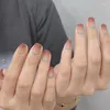 거짓 손톱 웨어러블 가짜 손톱 y2k 소녀 프랑스 기질 온화한 누드 색상 스티커 제거 가능한 매니큐어 팁