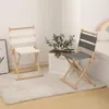 Handgemaakte houten campingstoel met canvas zitting - Opvouwbaar tuinmeubilair voor tuin en camping - Duurzame en draagbare klapstoel