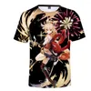 Męskie koszulki t-shirty genshin yoimiya 3d T-shirt luźne krótkie rękawowe, bezczelne neutralne topy koszulek