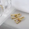 Charm Flashbuy Enlace grueso Forma de U Geométrico Latón Color dorado Pendientes colgantes para mujeres Empalme Pendientes elegantes Joyería de celebridades G230225